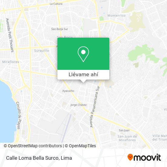 Mapa de Calle Loma Bella  Surco