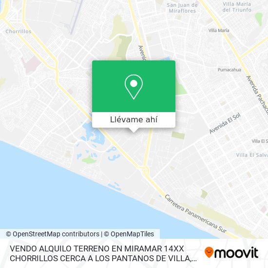 Mapa de VENDO ALQUILO TERRENO EN MIRAMAR 14XX CHORRILLOS CERCA A LOS PANTANOS DE VILLA