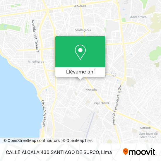 Mapa de CALLE ALCALA 430 SANTIAGO DE SURCO