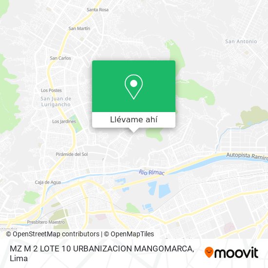 Mapa de MZ M 2 LOTE 10 URBANIZACION MANGOMARCA