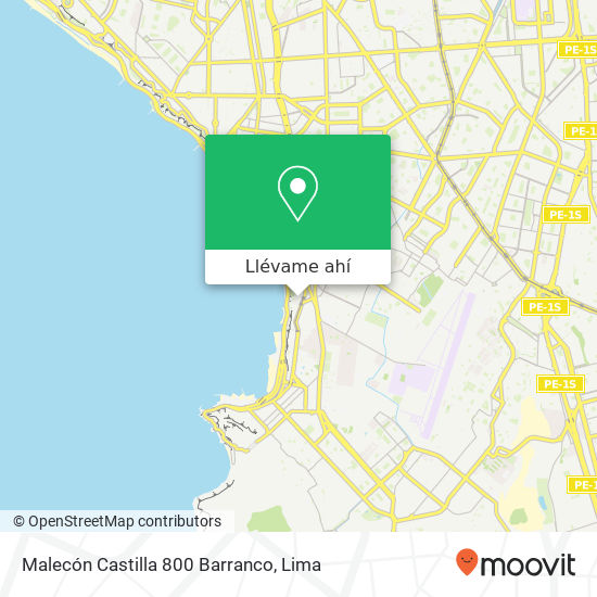 Mapa de Malecón Castilla 800  Barranco