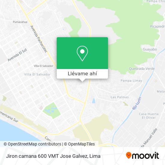 Mapa de Jiron camana 600  VMT  Jose Galvez