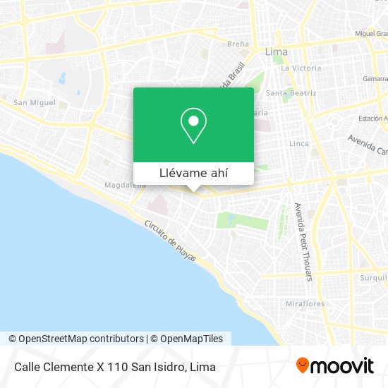 Mapa de Calle Clemente X  110  San Isidro