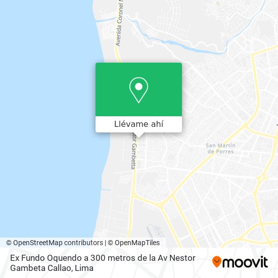 Mapa de Ex Fundo Oquendo a 300 metros de la Av Nestor Gambeta Callao