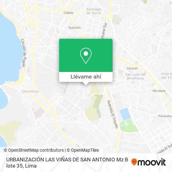 Mapa de URBANIZACIÓN LAS VIÑAS DE SAN ANTONIO Mz  B lote 35