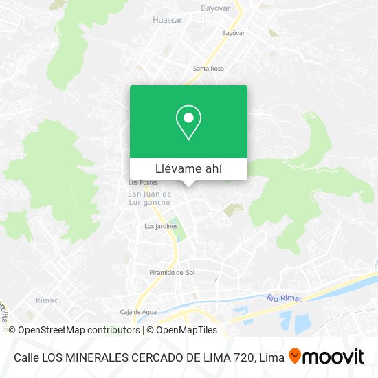 Mapa de Calle  LOS MINERALES  CERCADO DE LIMA 720