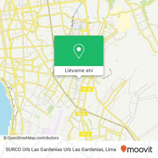 Mapa de SURCO  Urb  Las Gardenias Urb  Las Gardenias