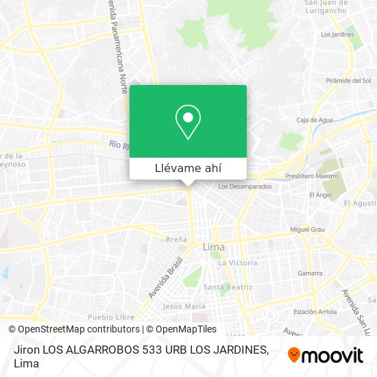 Mapa de Jiron LOS ALGARROBOS 533 URB  LOS JARDINES
