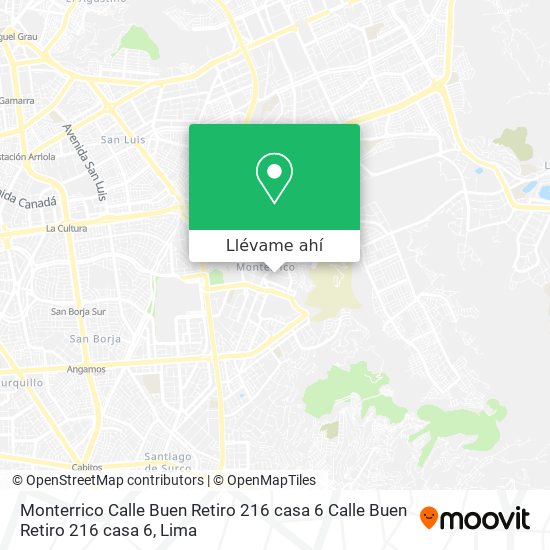 Mapa de Monterrico  Calle Buen Retiro 216 casa 6 Calle Buen Retiro 216 casa 6