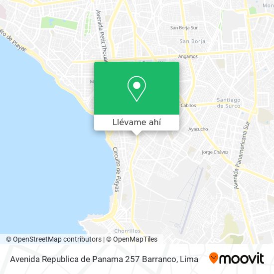 Mapa de Avenida Republica de Panama 257 Barranco