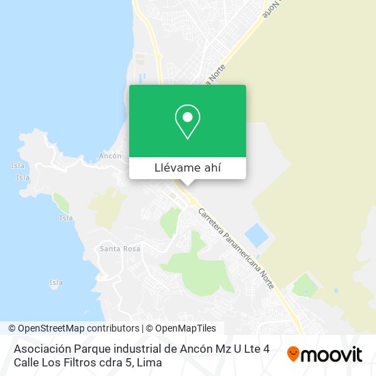 Mapa de Asociación Parque industrial de Ancón  Mz U Lte 4 Calle Los Filtros cdra 5