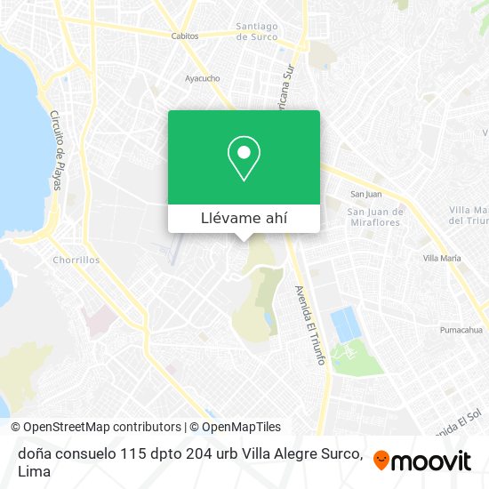 Mapa de doña consuelo 115 dpto 204 urb  Villa Alegre Surco