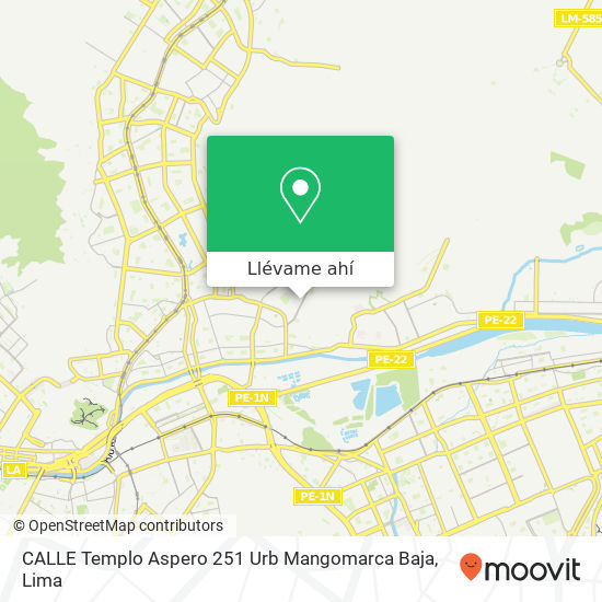 Mapa de CALLE  Templo Aspero 251 Urb  Mangomarca Baja