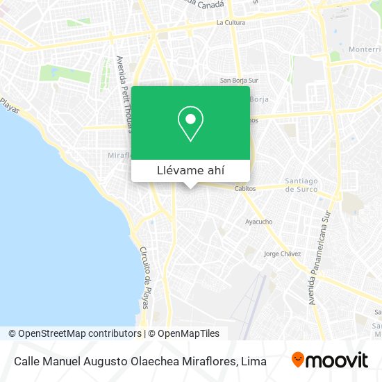 Mapa de Calle Manuel Augusto Olaechea  Miraflores