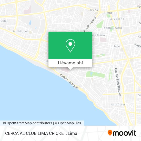 Mapa de CERCA AL CLUB LIMA CRICKET