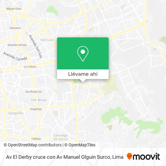 Mapa de Av  El Derby cruce con Av  Manuel Olguin   Surco