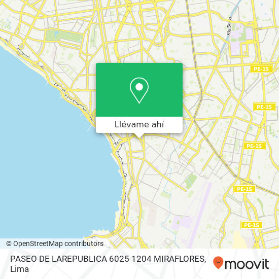 Mapa de PASEO DE LAREPUBLICA 6025 1204 MIRAFLORES