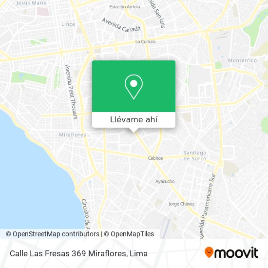 Mapa de Calle Las Fresas 369  Miraflores