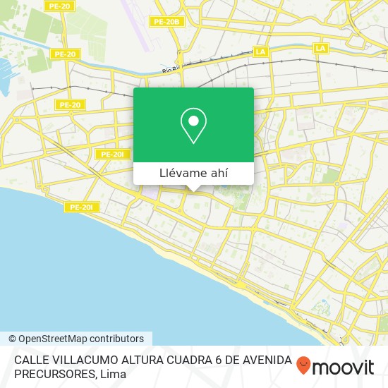 Mapa de CALLE VILLACUMO ALTURA CUADRA 6 DE AVENIDA PRECURSORES