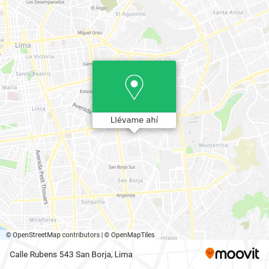 Mapa de Calle Rubens 543  San Borja