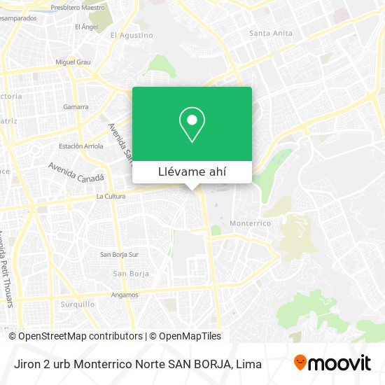 Mapa de Jiron 2 urb Monterrico Norte SAN BORJA