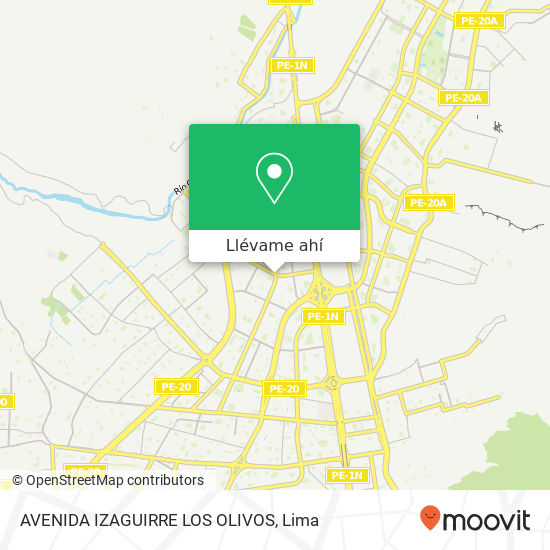 Mapa de AVENIDA IZAGUIRRE  LOS OLIVOS