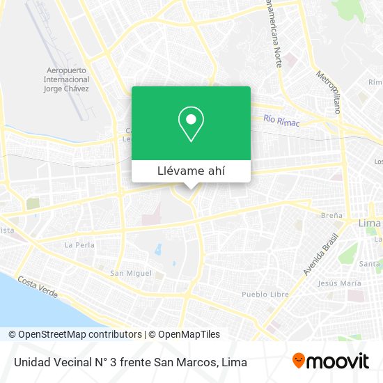 Mapa de Unidad Vecinal N° 3  frente San Marcos