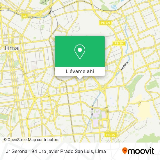 Mapa de Jr  Gerona 194 Urb  javier Prado San Luis