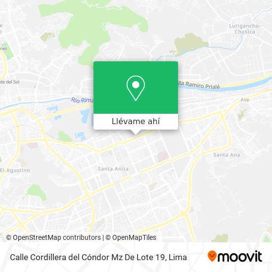 Mapa de Calle Cordillera del Cóndor Mz De Lote 19