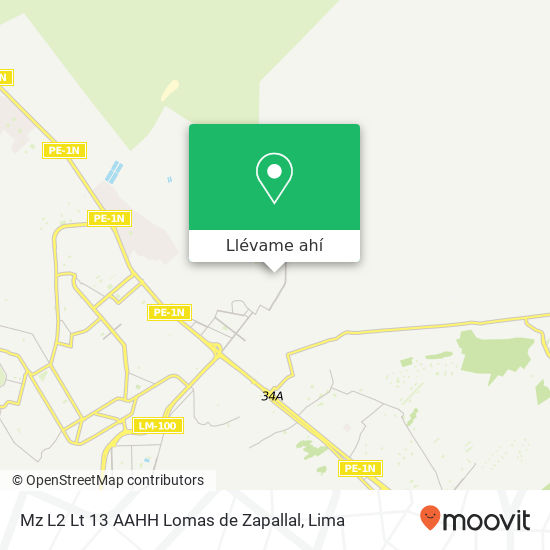 Mapa de Mz  L2  Lt  13   AAHH   Lomas  de  Zapallal