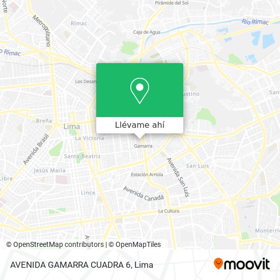 Mapa de AVENIDA GAMARRA CUADRA 6