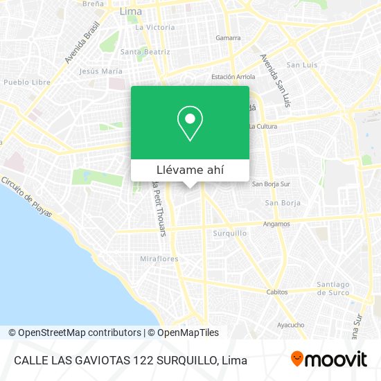 Mapa de CALLE LAS GAVIOTAS 122  SURQUILLO