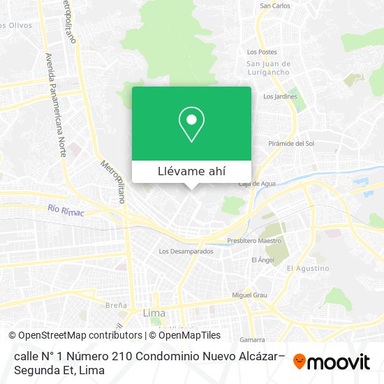 Mapa de calle N° 1 Número 210  Condominio Nuevo Alcázar–Segunda Et