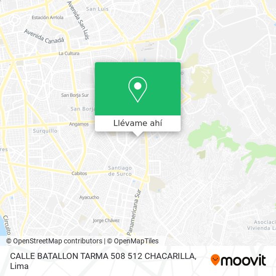 Mapa de CALLE BATALLON TARMA 508  512 CHACARILLA