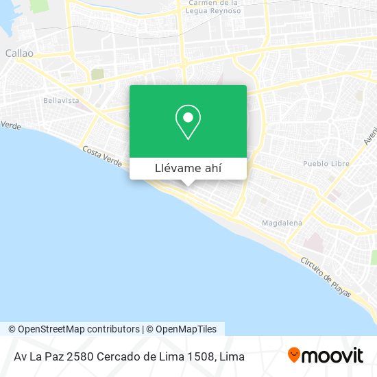 Mapa de Av  La Paz 2580  Cercado de Lima 1508