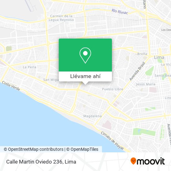 Mapa de Calle Martin Oviedo 236