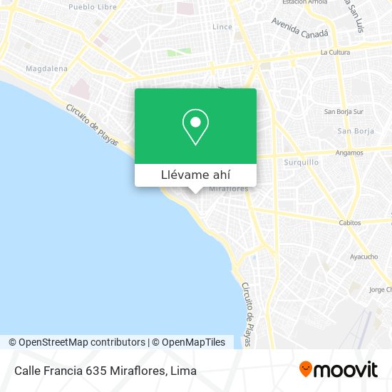 Mapa de Calle Francia 635  Miraflores