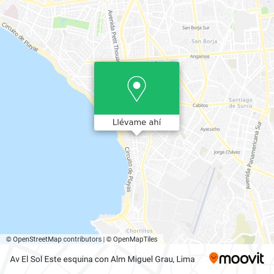 Mapa de Av  El Sol Este esquina con Alm  Miguel Grau