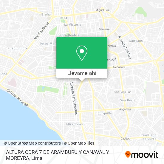 Mapa de ALTURA CDRA 7 DE ARAMBURU Y CANAVAL Y MOREYRA