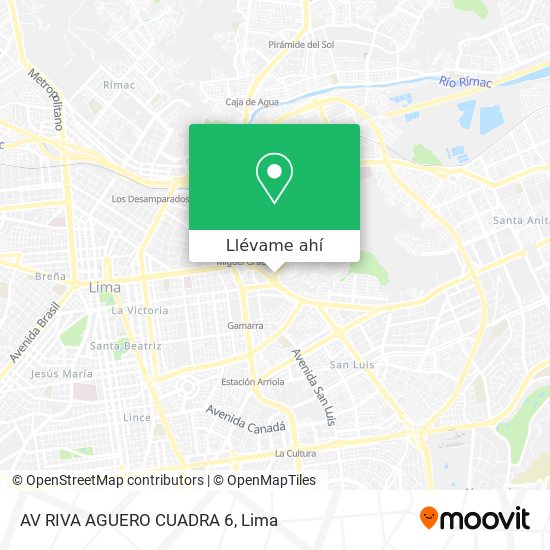 Mapa de AV RIVA AGUERO CUADRA 6