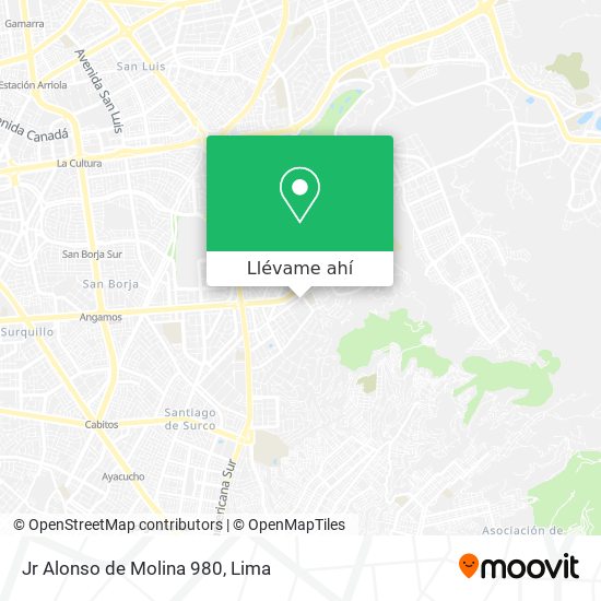 Mapa de Jr  Alonso de Molina 980