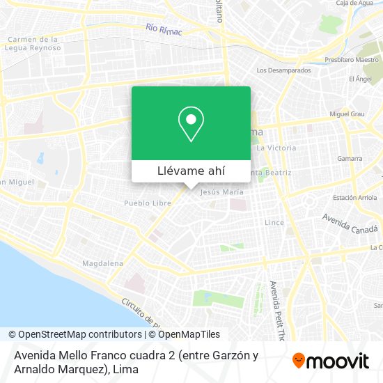 Mapa de Avenida Mello Franco cuadra 2  (entre Garzón y Arnaldo Marquez)