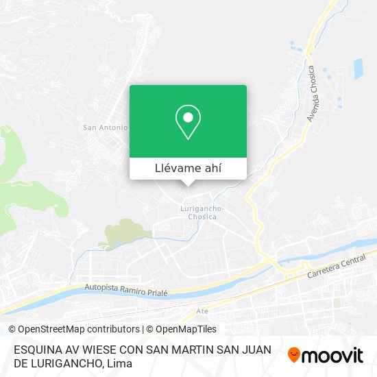 Mapa de ESQUINA AV  WIESE CON SAN MARTIN   SAN JUAN DE LURIGANCHO