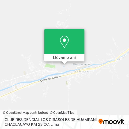 Mapa de CLUB RESIDENCIAL LOS GIRASOLES DE HUAMPANI CHACLACAYO KM 23 CC
