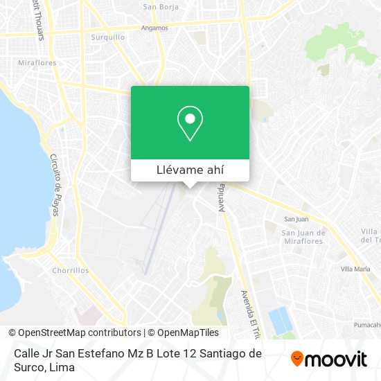 Mapa de Calle Jr San Estefano Mz B Lote 12 Santiago de Surco