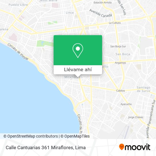 Mapa de Calle Cantuarias 361 Miraflores