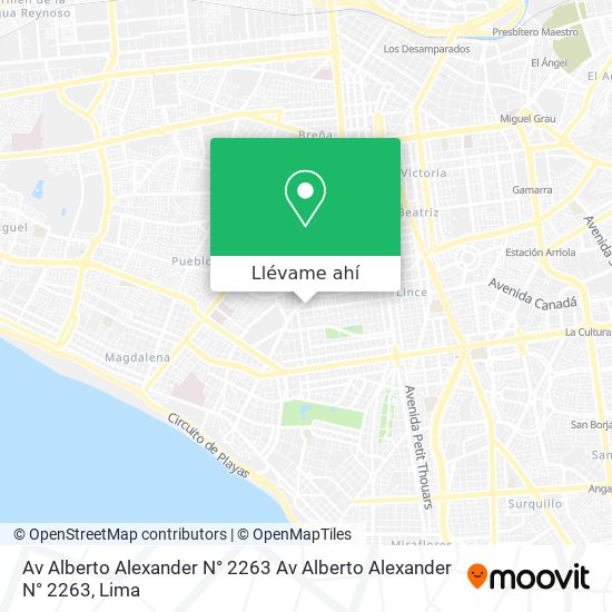 Mapa de Av  Alberto Alexander N° 2263 Av  Alberto Alexander N° 2263