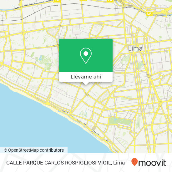 Mapa de CALLE PARQUE CARLOS ROSPIGLIOSI VIGIL