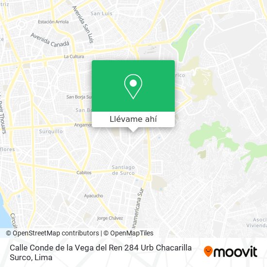 Mapa de Calle Conde de la Vega del Ren 284 Urb  Chacarilla Surco