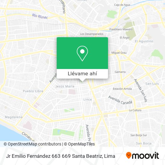 Mapa de Jr Emilio Fernández 663 669  Santa Beatriz